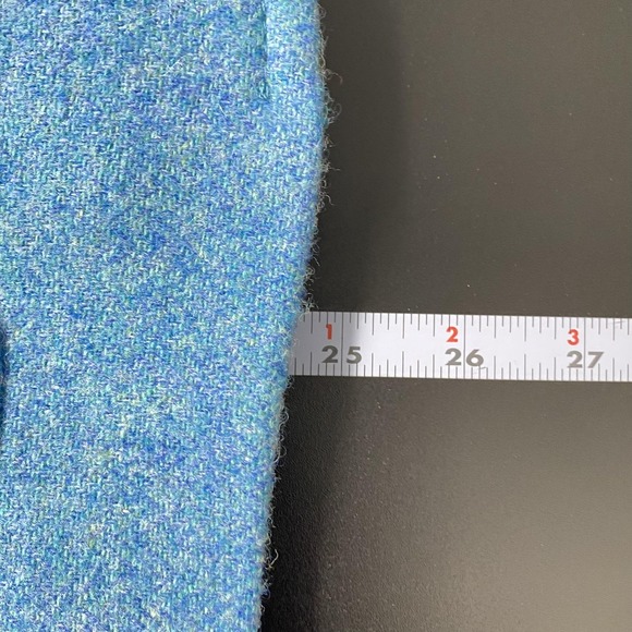 Talbots Blazer Womens 16 Petite Blue Wool Herringbone Tweed Lined Jacket Office - Picture 12 of 15